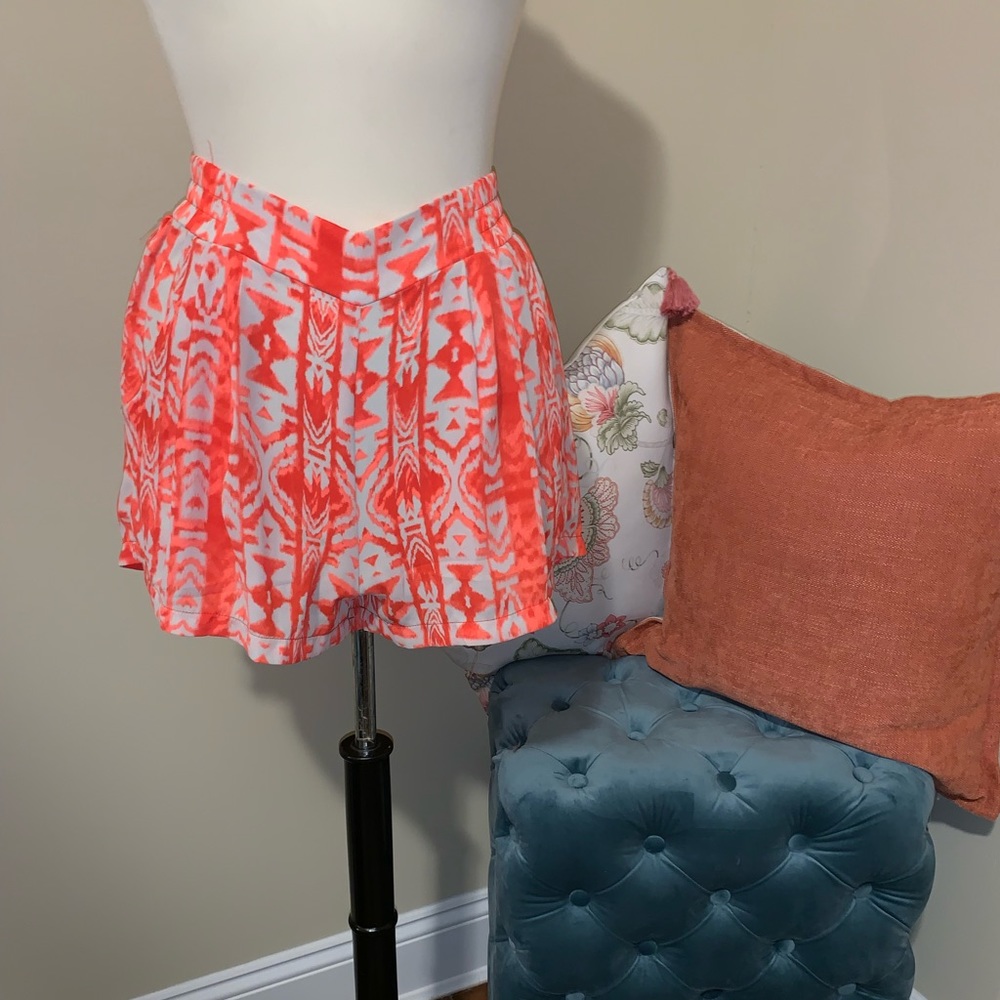 Bright Orange Pattered Shorts Size S